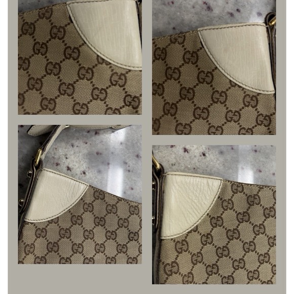 GUCCI Horsebit Beige Ivory Gold Hardware GG Canvas 137386 Shoulder Bag Ladies - Picture 10 of 11